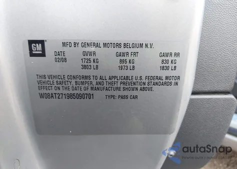 2008 Saturn Astra Xr z USA, uszkodzony, nr VIN W08AT271985090701